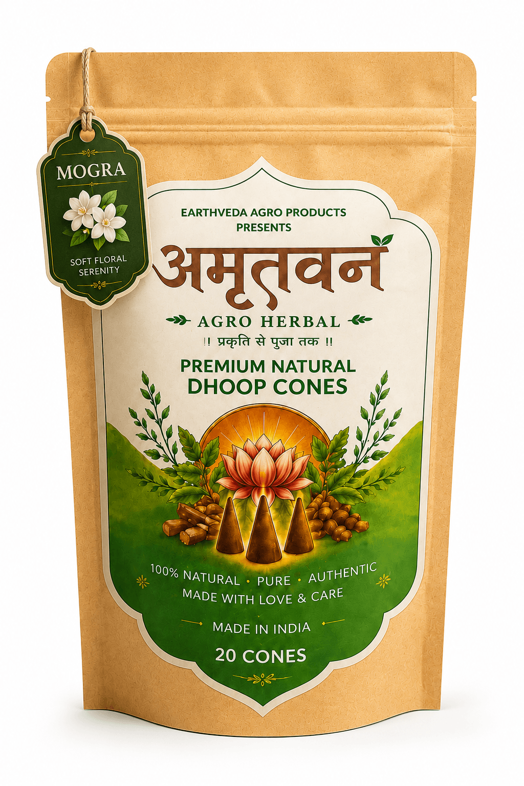 Amritvan Premium Herbal Mogra Dhoop Cones