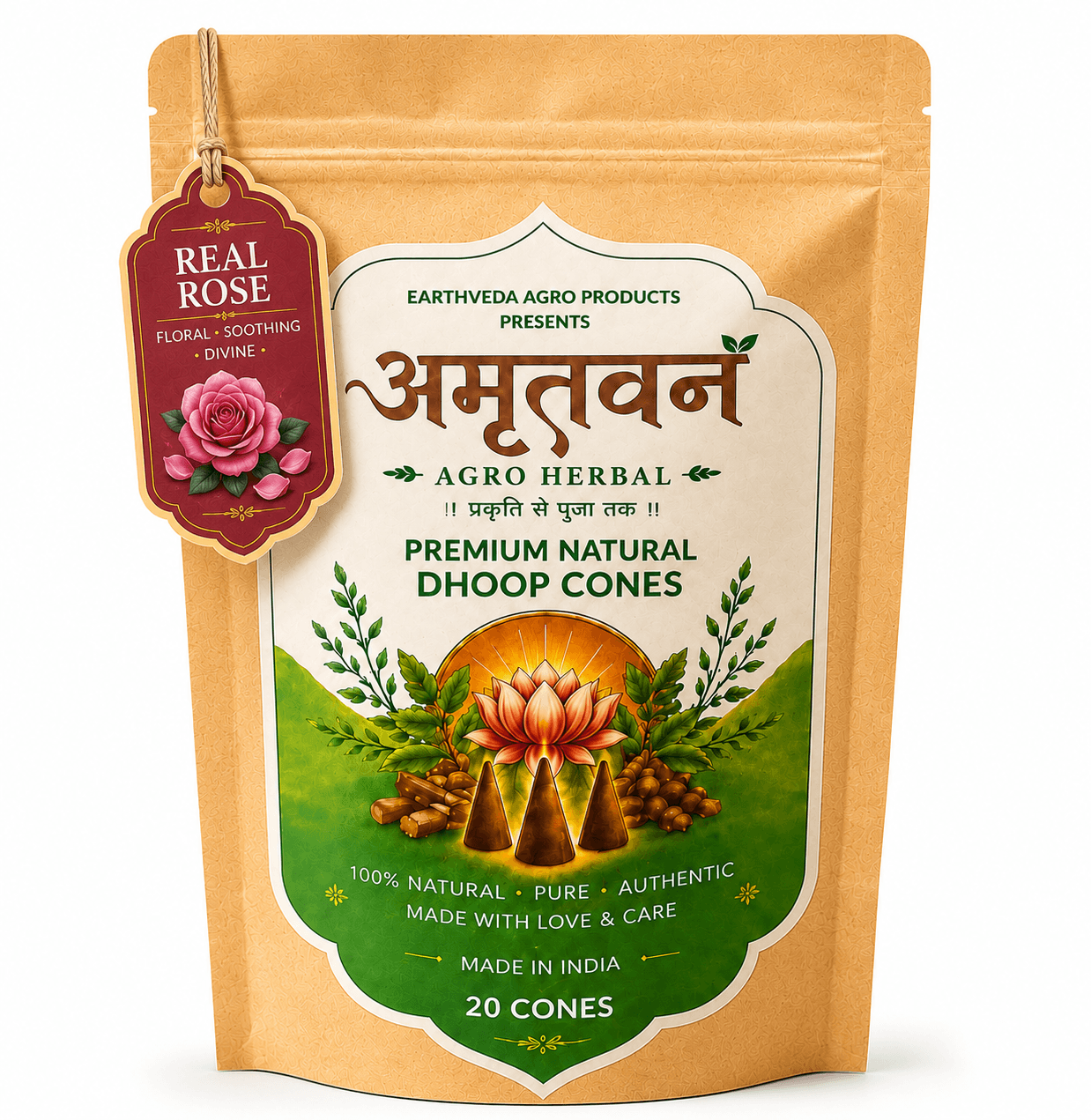 Real Rose Dhoop Cones